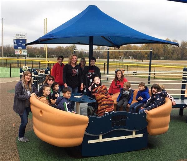 CJ Students enjoy the all-inclusive playground at the Miracle Field. CJ Students enjoy the all-inclusive playground at the Miracle Field.